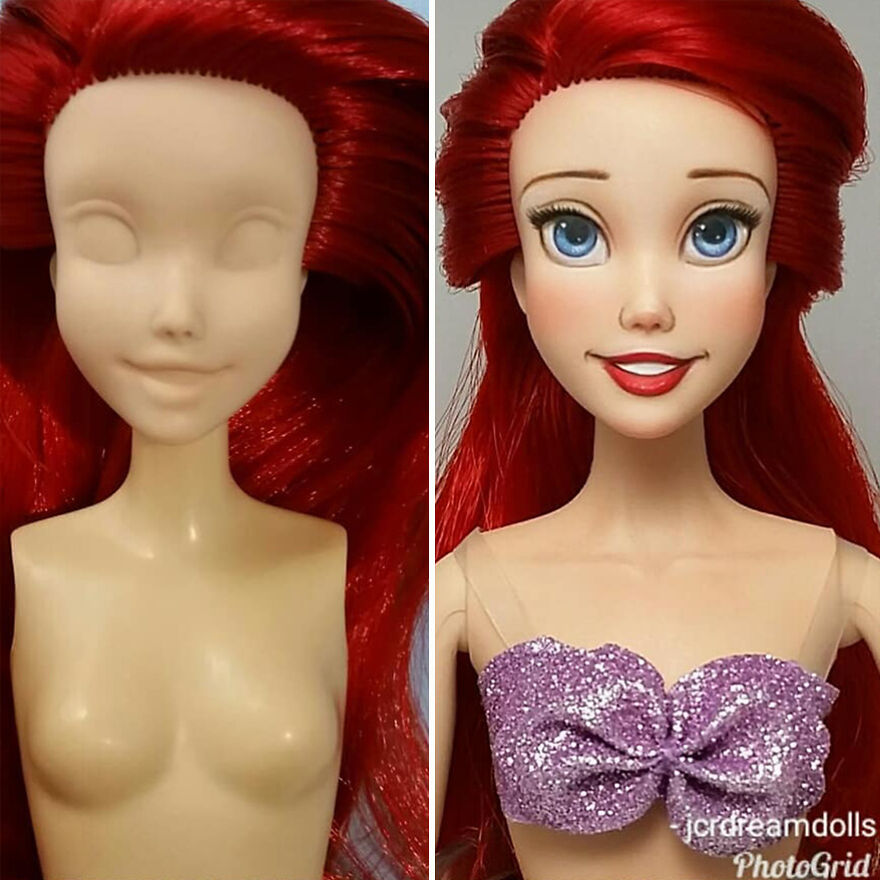 Artist Remakes The Dolls' Makeups To Make Them More Realistic