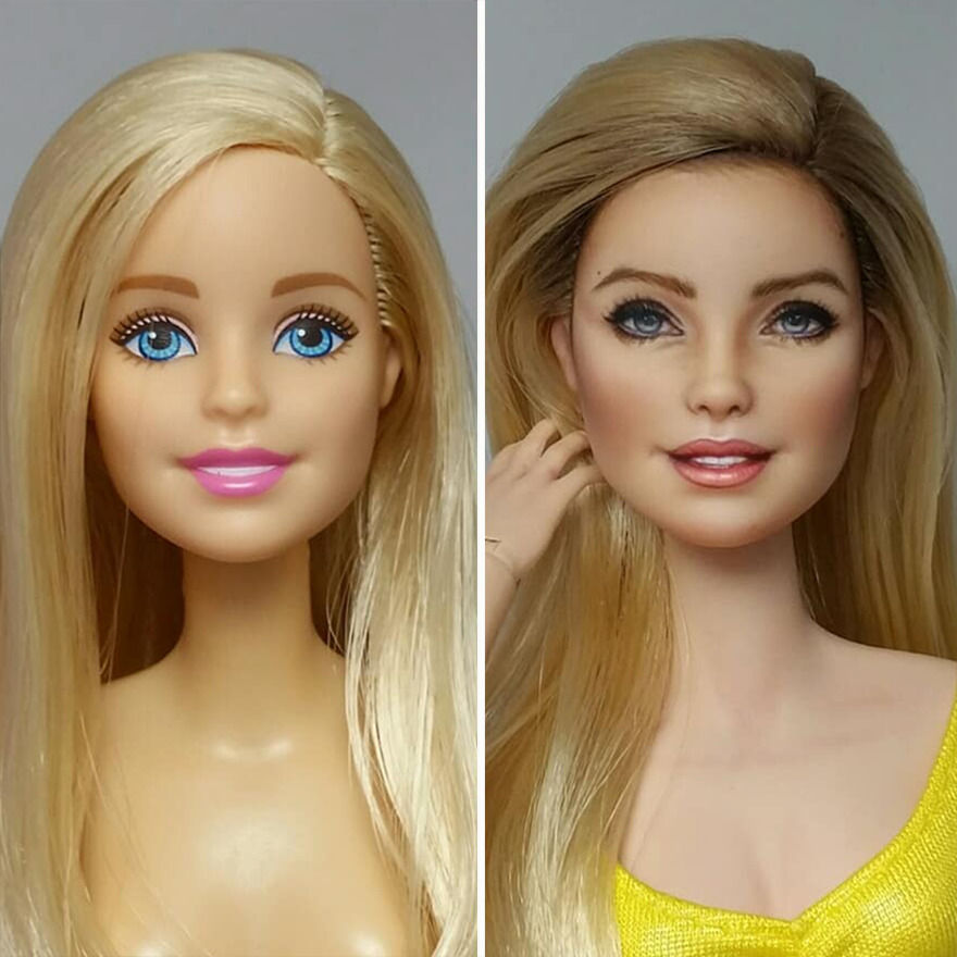 Artist Remakes The Dolls' Makeups To Make Them More Realistic