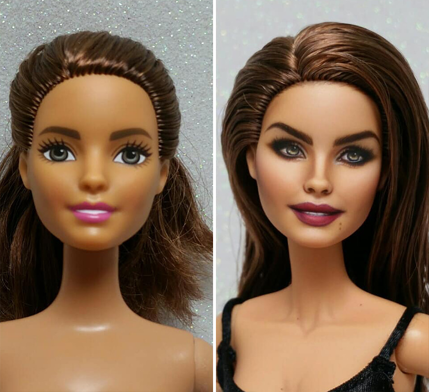 Artist Remakes The Dolls' Makeups To Make Them More Realistic