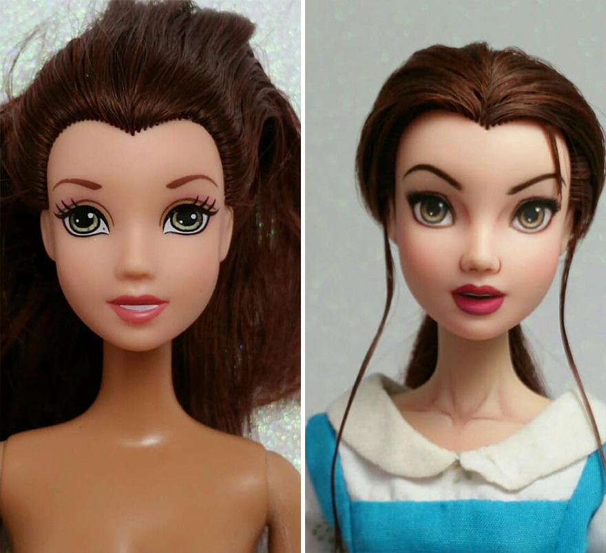 Artist Remakes The Dolls' Makeups To Make Them More Realistic