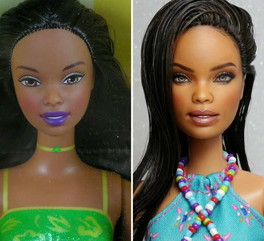 Artist Remakes The Dolls' Makeups To Make Them More Realistic
