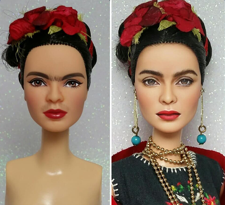 Artist Remakes The Dolls' Makeups To Make Them More Realistic