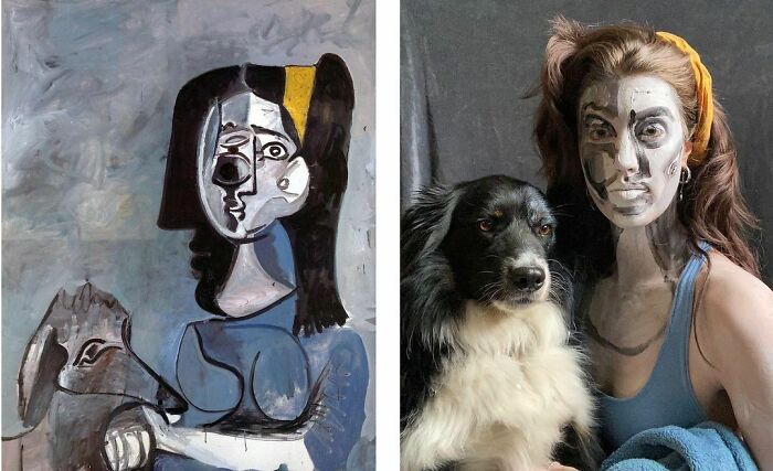 Jacqueline Sat With Kabul Ll, 1962
eliza Sat With Finnegan L, 2020
#betweenartandquarantine