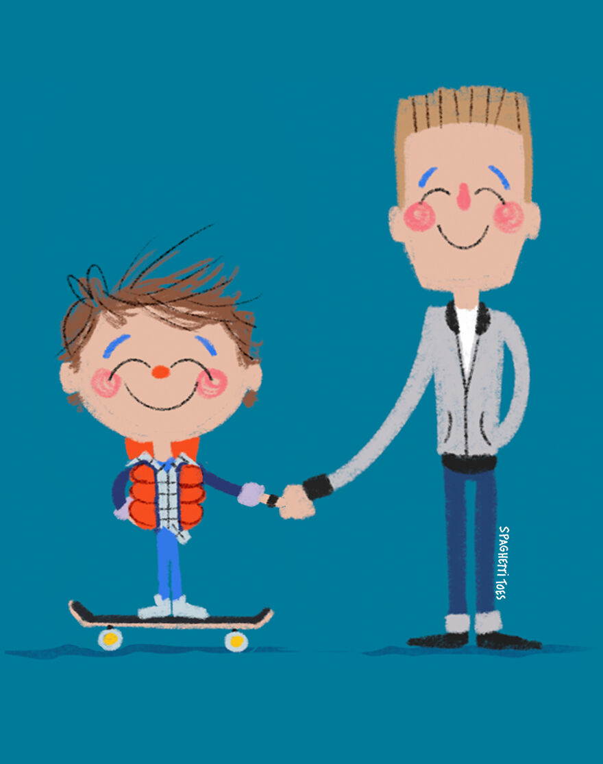 Marty Mcfly And Biff Tannen From "Back To The Future"