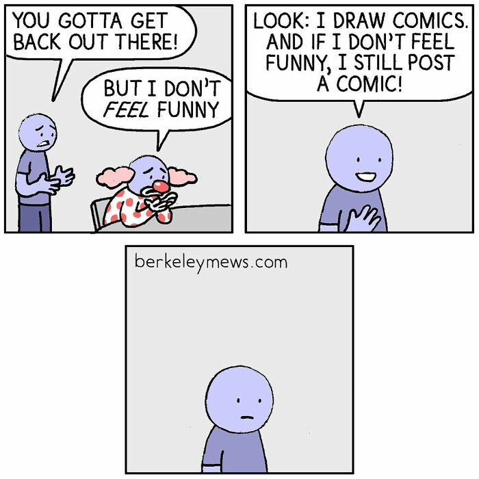 Comic featuring a character talking about drawing comics with a focus on twisted endings in seemingly innocent comics.