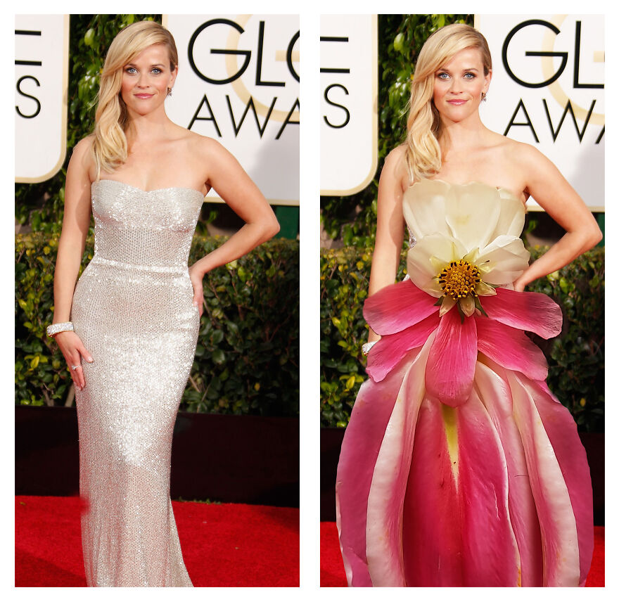 Recreating Celebrity Red Carpet Looks With Flowers