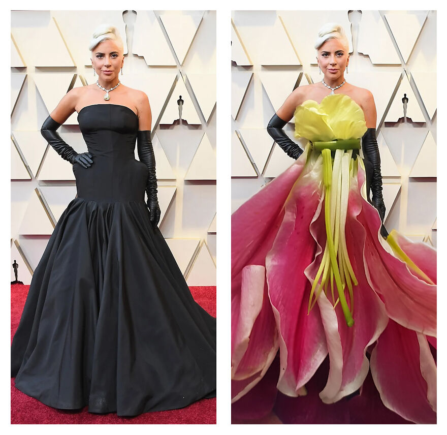 Recreating Celebrity Red Carpet Looks With Flowers