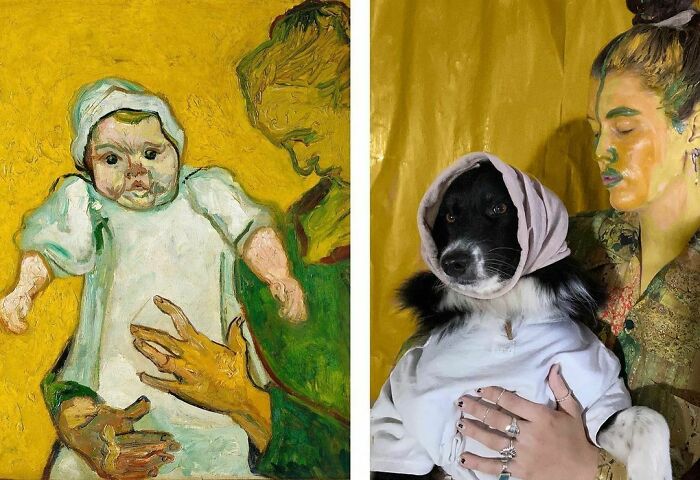Madame Roulin And Her Baby, 1888
madame Reinhardt And Her Baby, 2020
#tussenkunstenquarantaine #betweenartandquarantine #gettymuseumchallenge