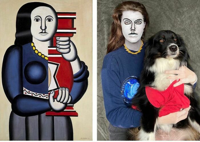 Woman Holding A Vase, 1927 @guggenheim
woman Holding A Dog, 2020
#tussenkunstenquarantaine #betweenartandquarantine #gettymuseumchallenge