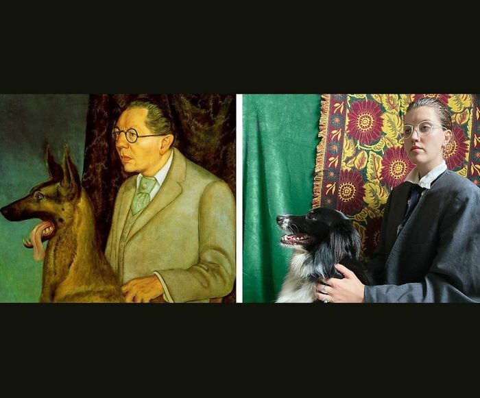 Hugo Erfurth With His Dog Ajax, 1916
eliza Reinhardt With Her Dog Finn, 2020
#tussenkunstenquarantaine #betweenartandquarantine #gettymuseumchallenge