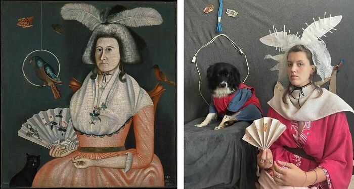 “Lady With Her Pets” (Molly Wales Fobes), 1790
“Lady With Her Pets” (Eliza Marie Reinhardt), 2020
@metmuseum
artist: Rufus Hathaway
#tussenkunstenquarantaine #betweenartandquarantine #gettymuseumchallenge