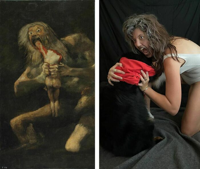 Saturn Devouring His Son, 1819 - 1823
saturn Devouring His Son, 2020
#tussenkunstenquarantaine #betweenartandquarantine #gettymuseumchallenge