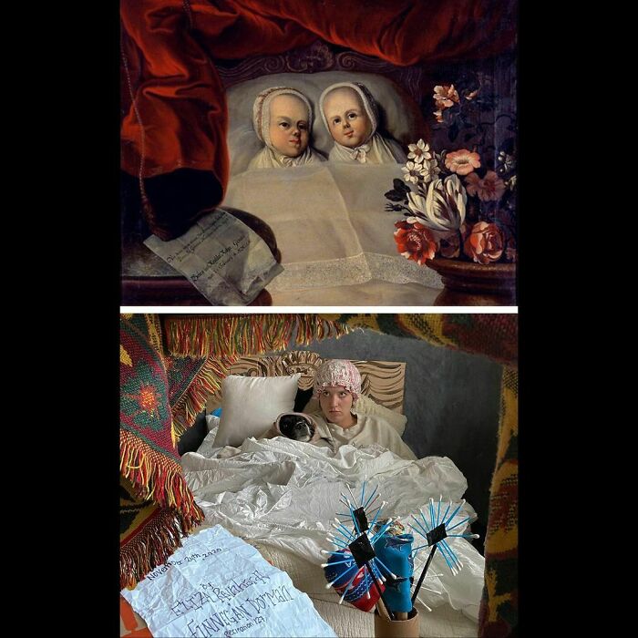 Twins Georg And Regula, 1752 By Anonymous Artist vs. Twins Finnegan And Eliza, 2020