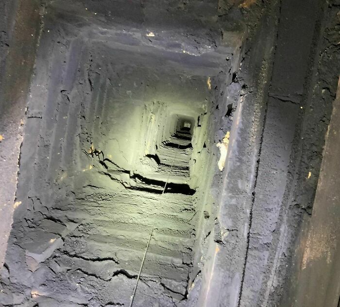 Looking Up An Unlined Chimney Flue