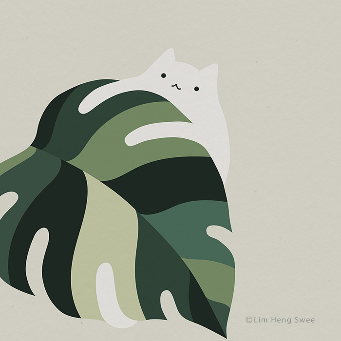 Cat + Monstera = Meowstera!