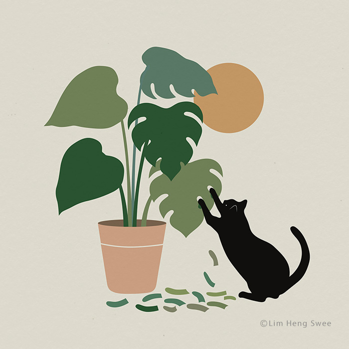 Cat + Monstera = Meowstera!