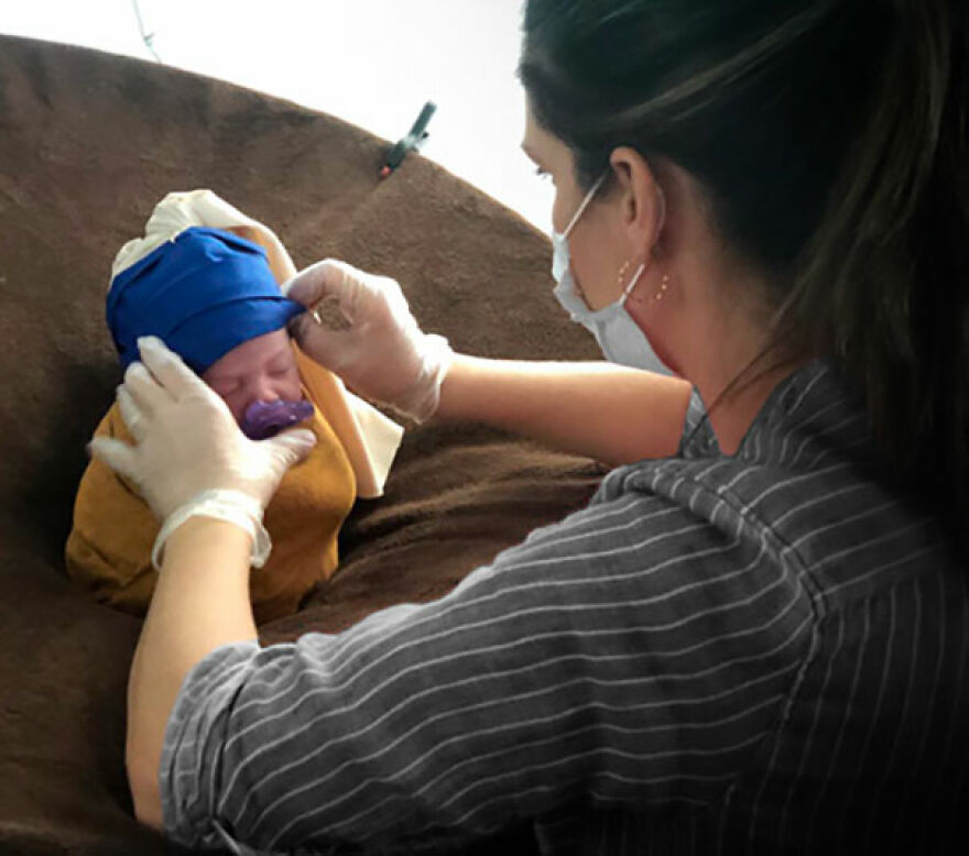 For His Newborn Daughter's Photoshoot, This Dad Recreated Famous Paintings He And His Wife Love