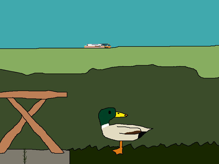 A Duck In A Quiet Garden
