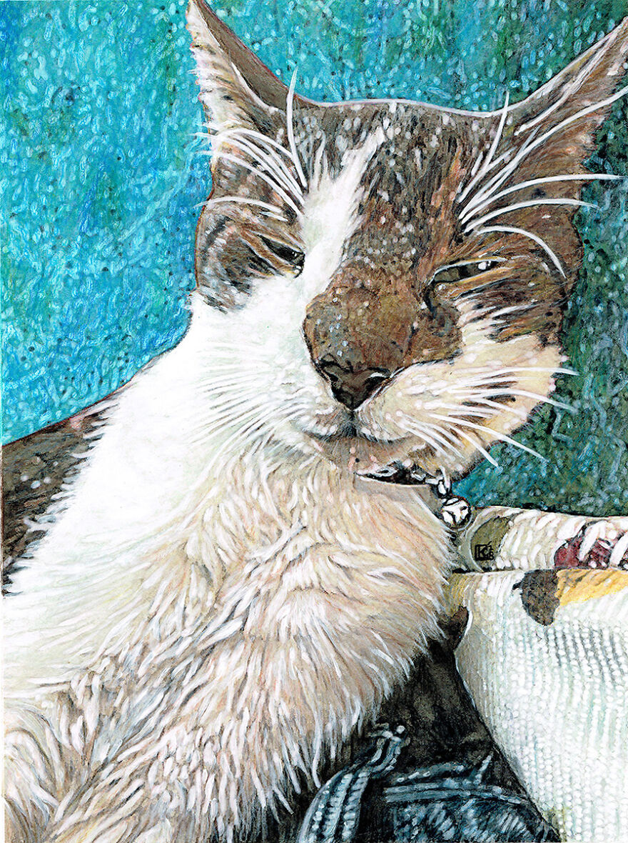 Four Of My Recent Cat Paintings:)