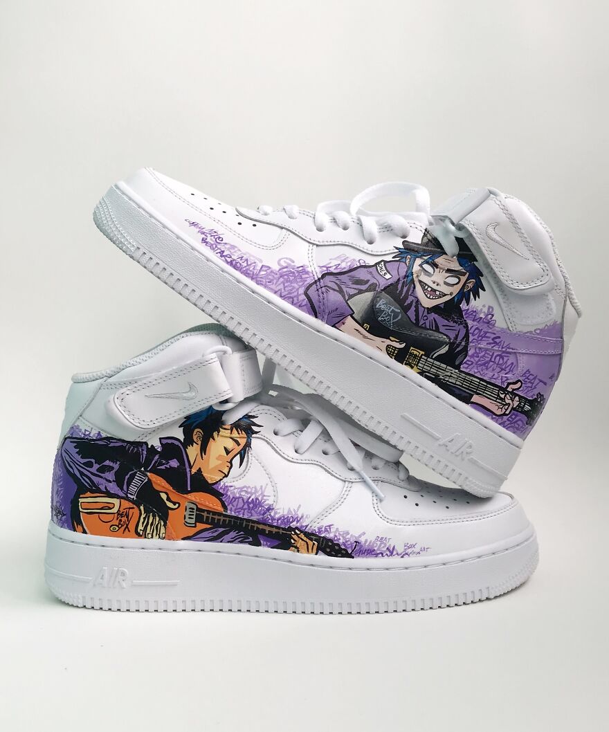 Drawing On Sneakers "Gorillaz"