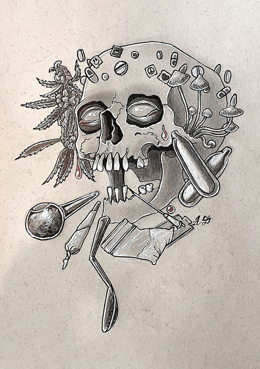 High (With A Crown Of Pills, Tablets, Etc. Drugs...)