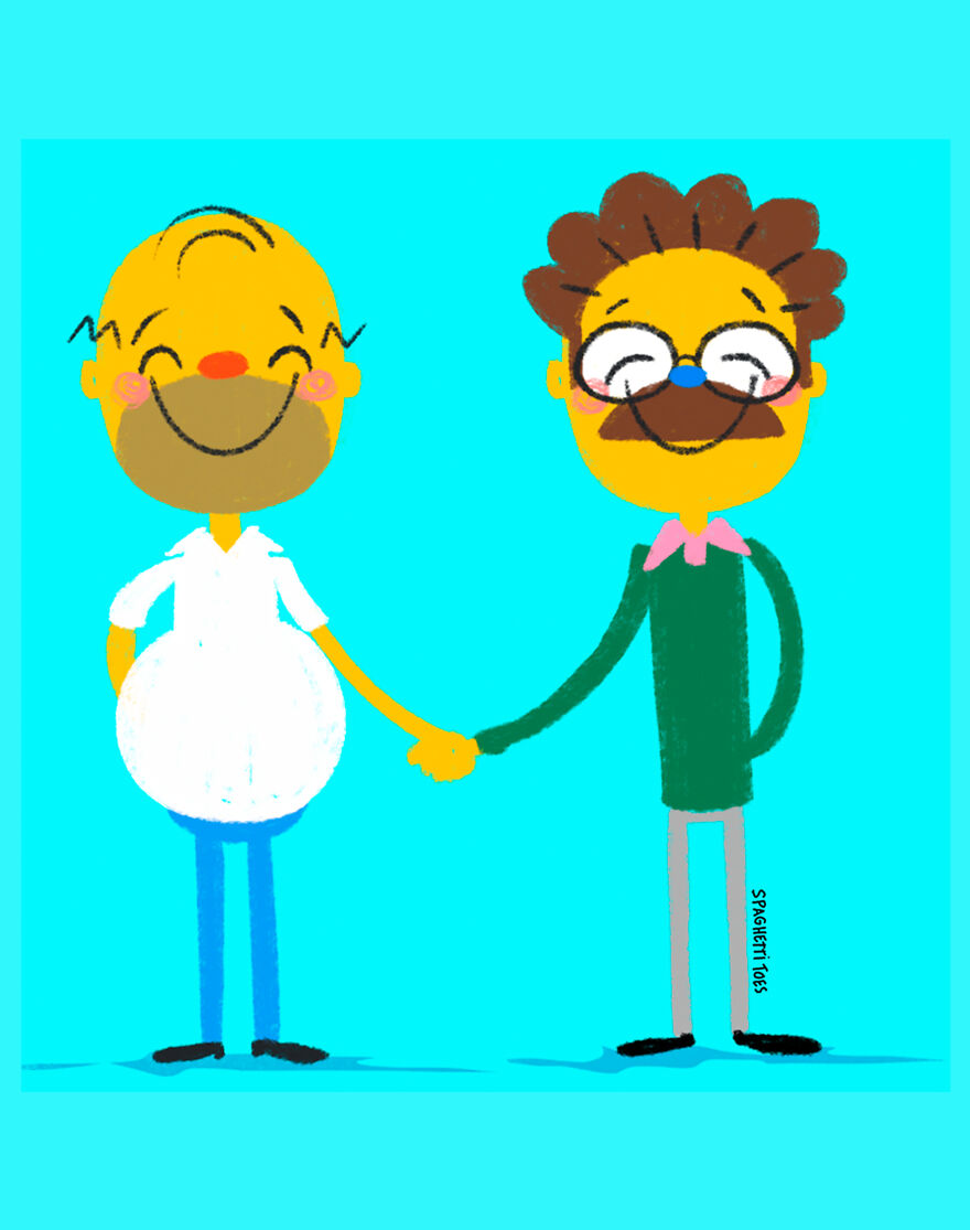 Homer Simpson And Ned Flanders From "The Simpsons"