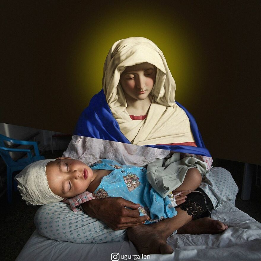 I Show The Contrast Between The Two Worlds That We Currently Live In By Combining Photos