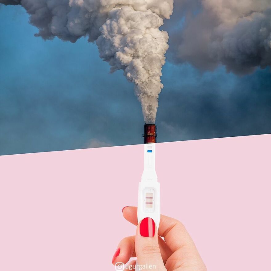 I Show The Contrast Between The Two Worlds That We Currently Live In By Combining Photos