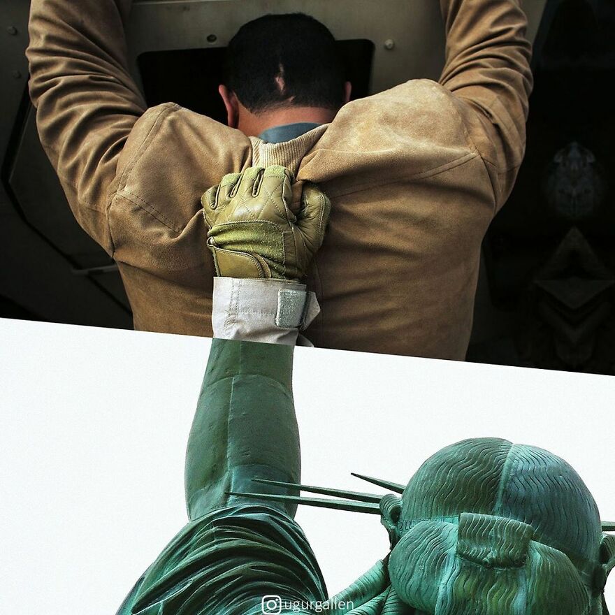 I Show The Contrast Between The Two Worlds That We Currently Live In By Combining Photos