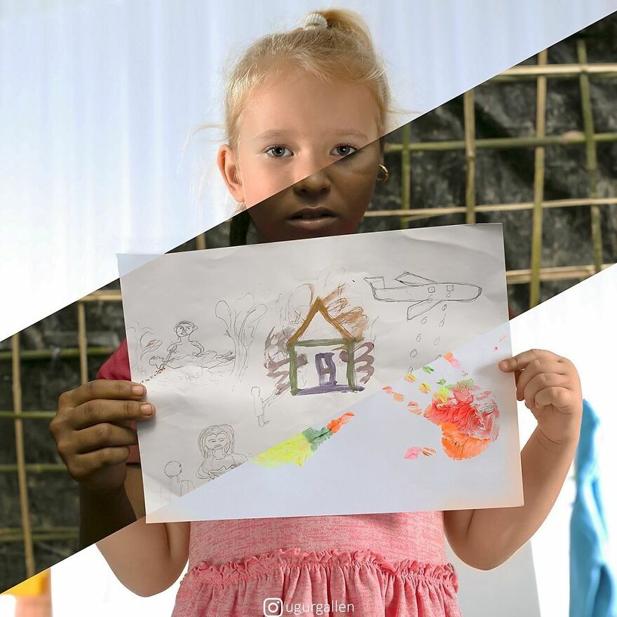 I Show The Contrast Between The Two Worlds That We Currently Live In By Combining Photos