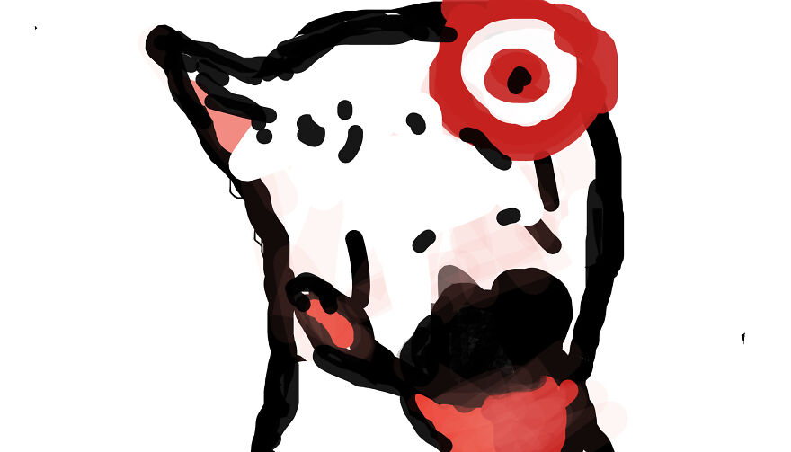 6 Drawings I Made Of The Target Dog, Bullseye (Using Chrome Canvas)
