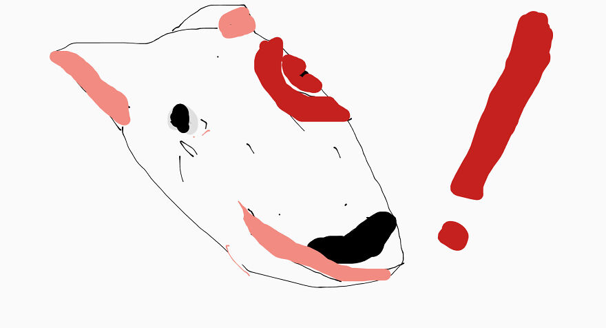 6 Drawings I Made Of The Target Dog, Bullseye (Using Chrome Canvas)