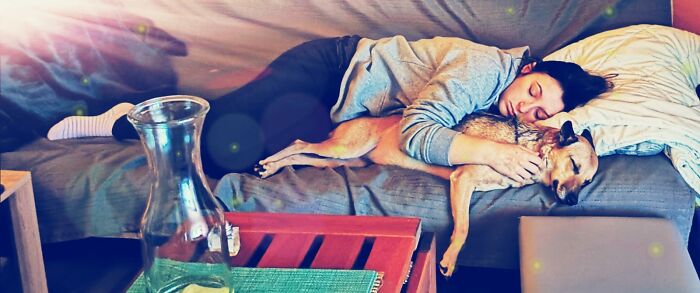 The First Time When She Allowed Me To Hug Her. We Got Her From The Shelter.