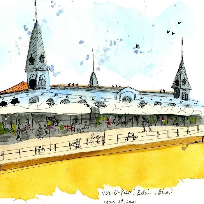 Loose Architectural Watercolor Sketching