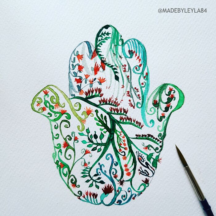Tropical Forest 'Khamsa' Art // Made By Leyla