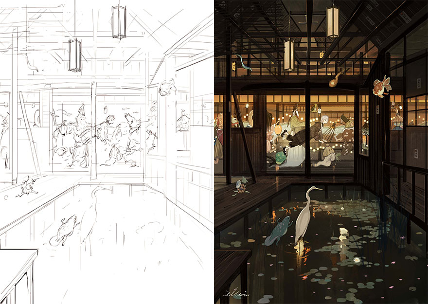 Sketch vs. Final Artwork