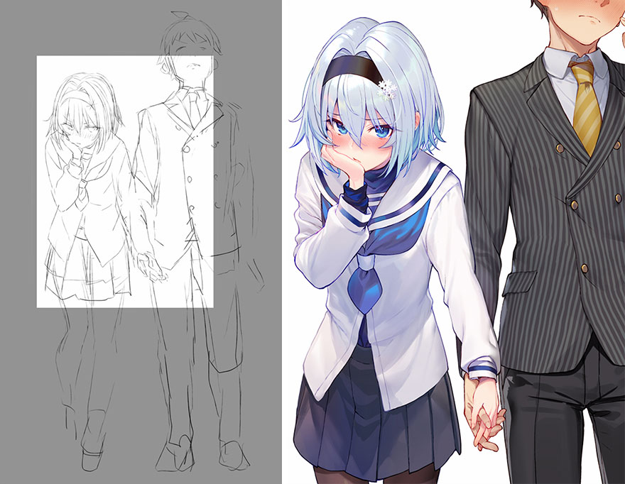 Sketch vs. Final Artwork