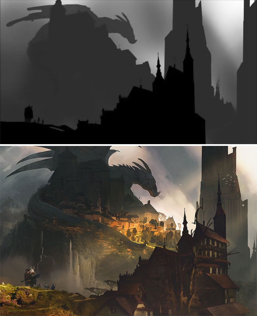 Sketch vs. Final Artwork