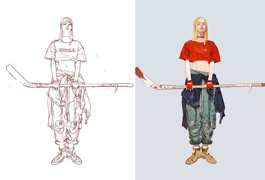 Sketch vs. Final Artwork