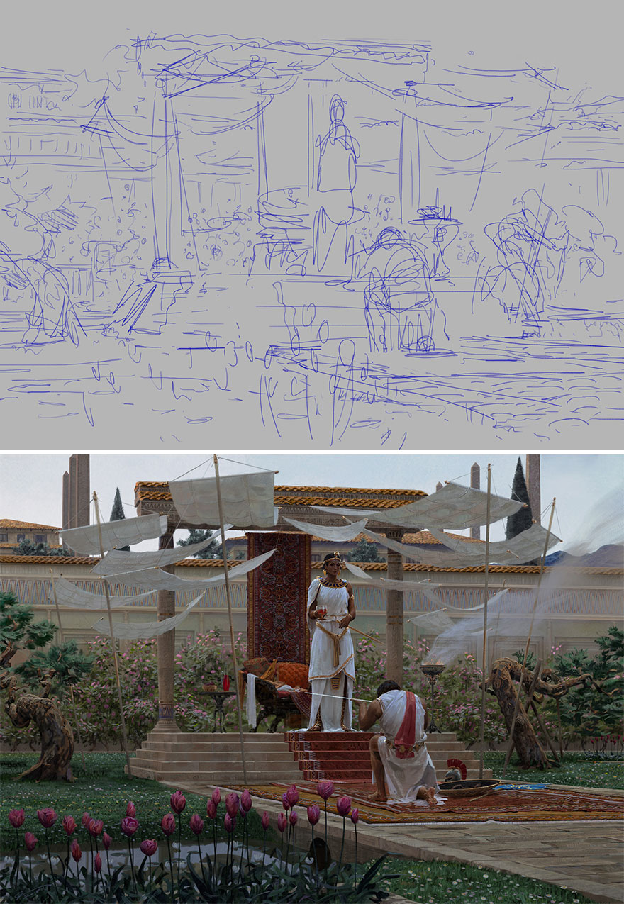 Sketch vs. Final Artwork