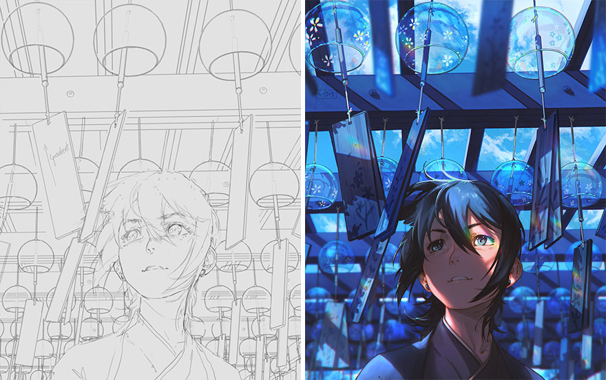 Sketch vs. Final Artwork