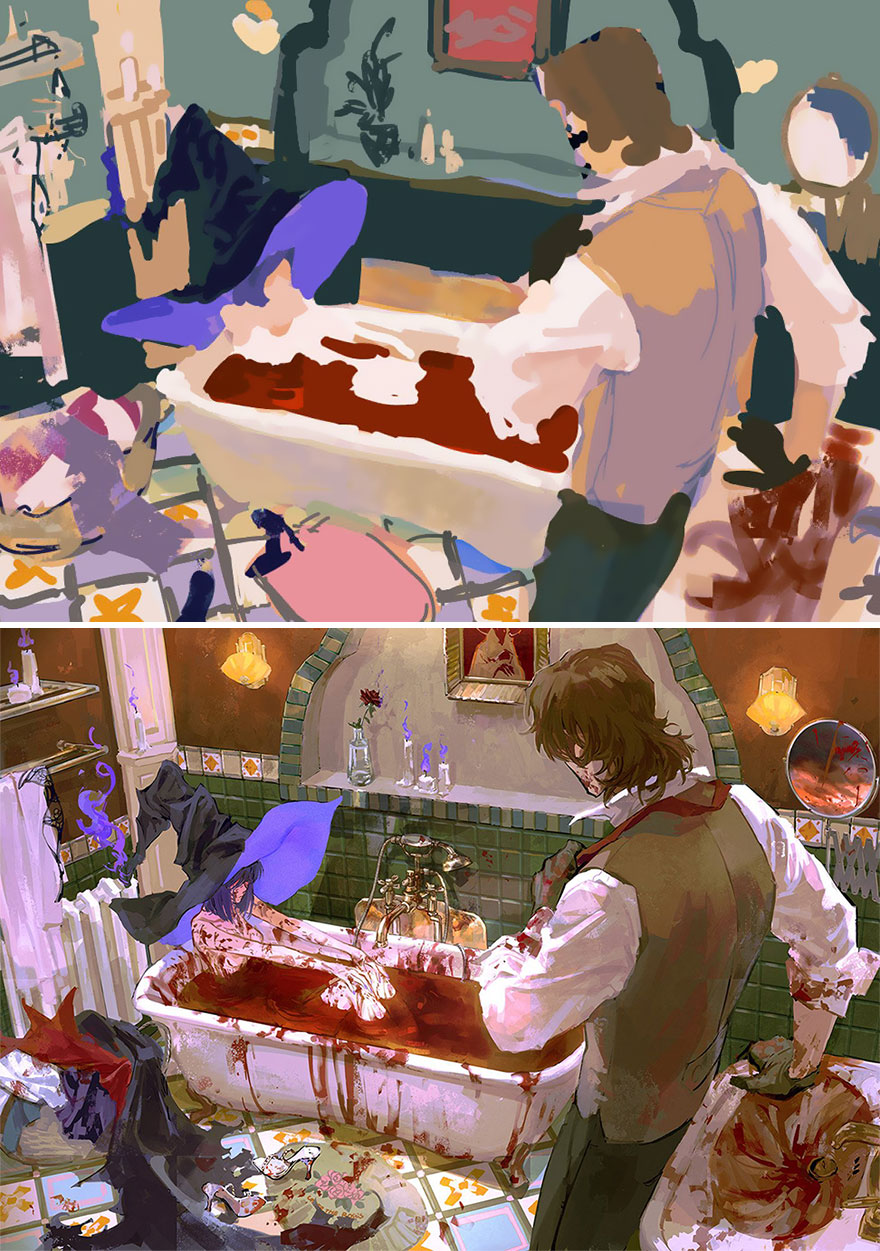 Sketch vs. Final Artwork