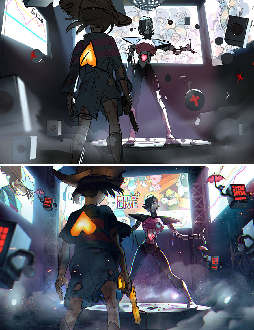 Sketch vs. Final Artwork