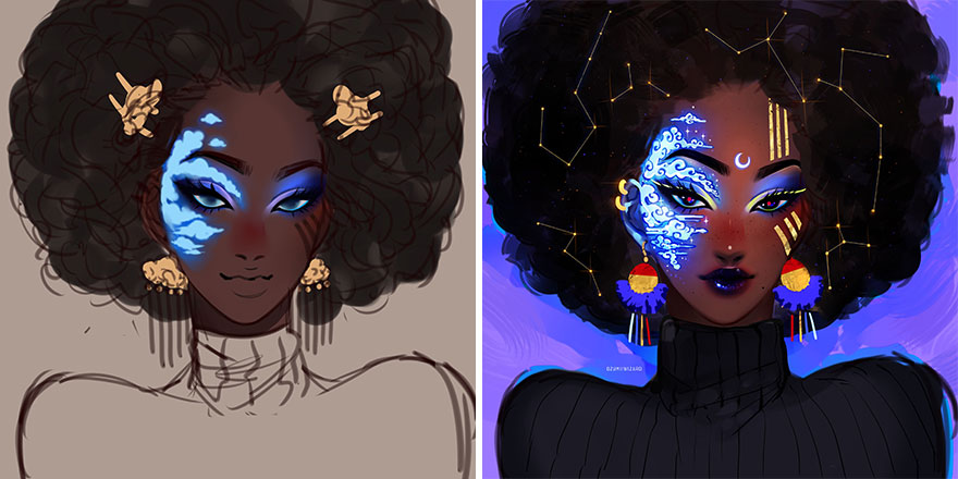 Sketch vs. Final Artwork