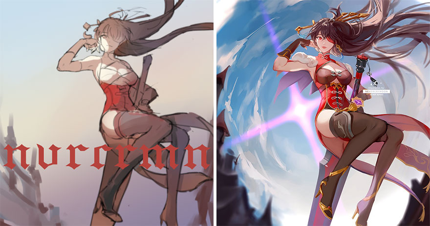 Sketch vs. Final Artwork