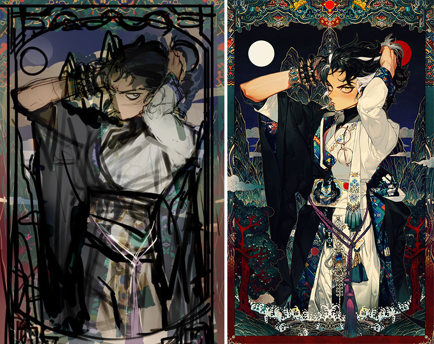 Sketch vs. Final Artwork