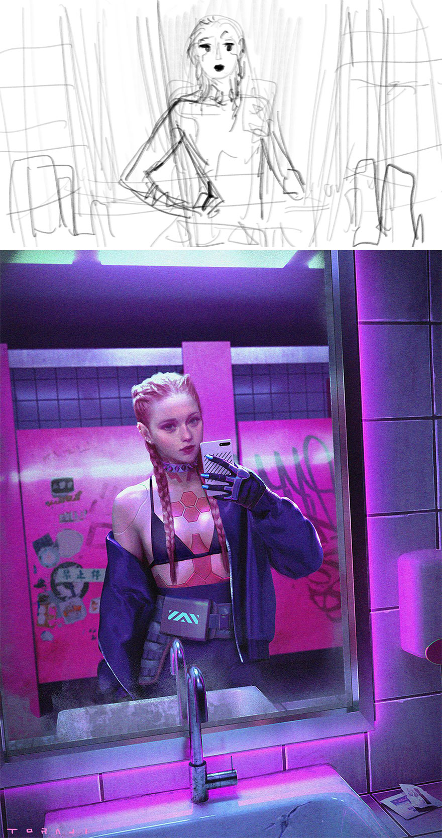 Sketch vs. Final Artwork