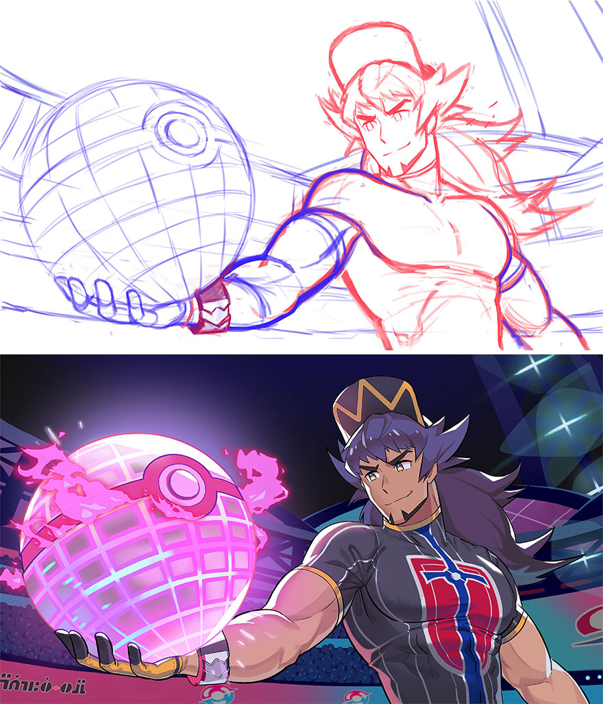 Sketch vs. Final Artwork