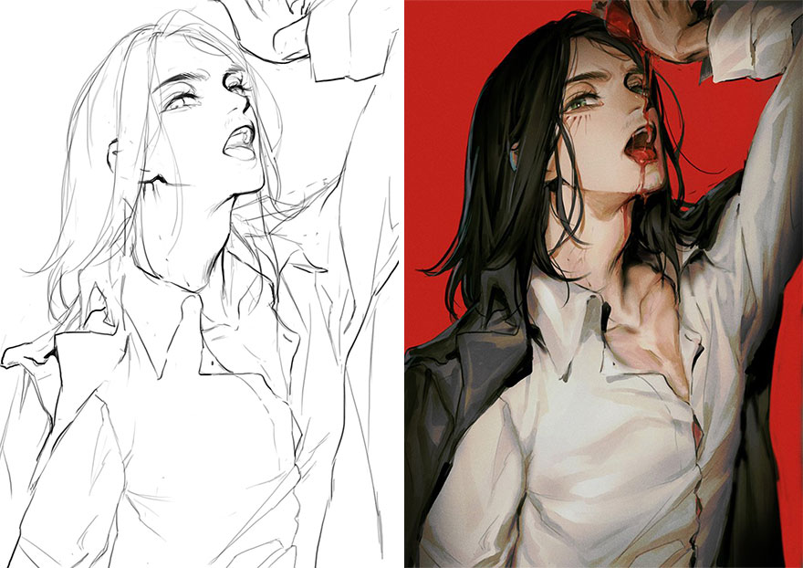 Sketch vs. Final Artwork