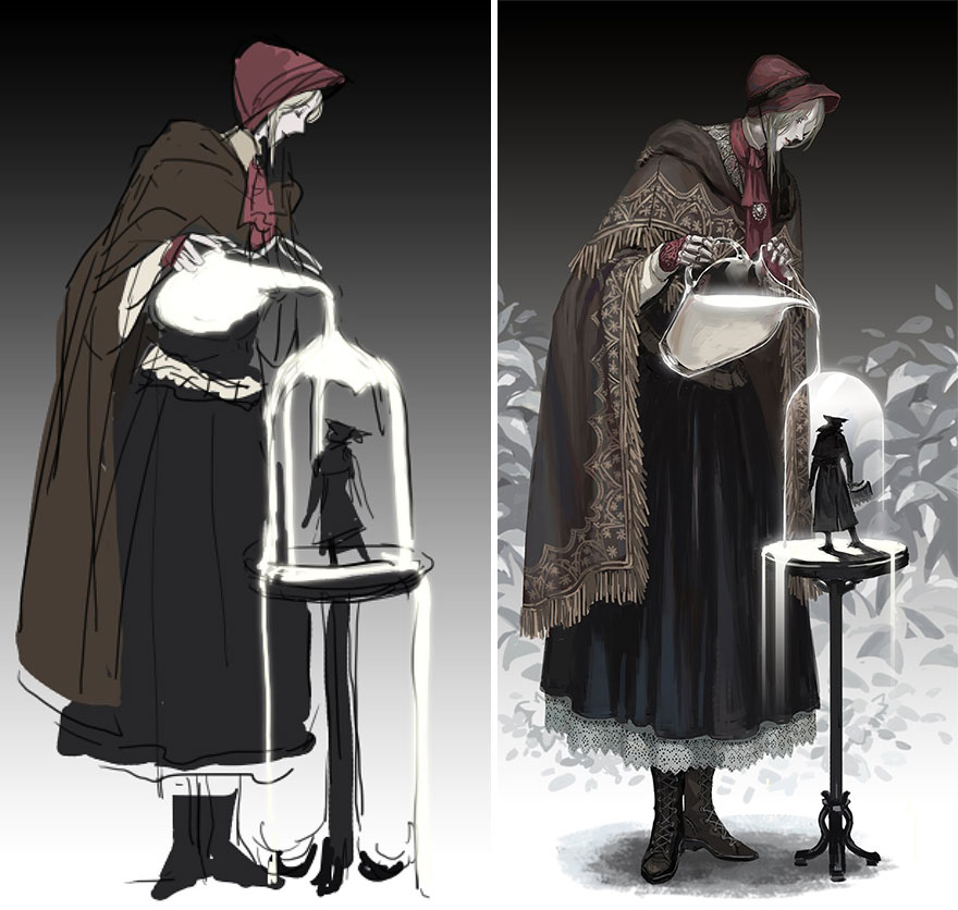 Sketch vs. Final Artwork